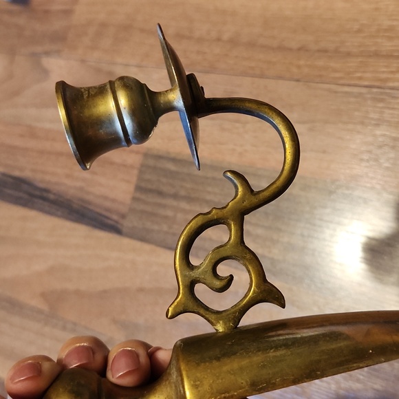 C.B.K. Vintage Brass Wall Sconces Candle Holders Hollywood Regency Matching Set - Picture 11 of 12